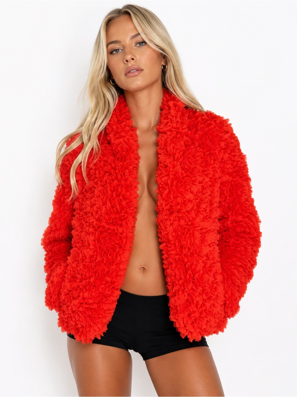AKIRA Red Textured Cropped Statement Jacket NWT | Sizes | L/XL